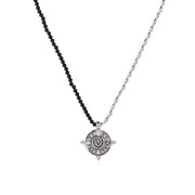 「Three Charms」Solar Meridian the sun crystle beaded necklace