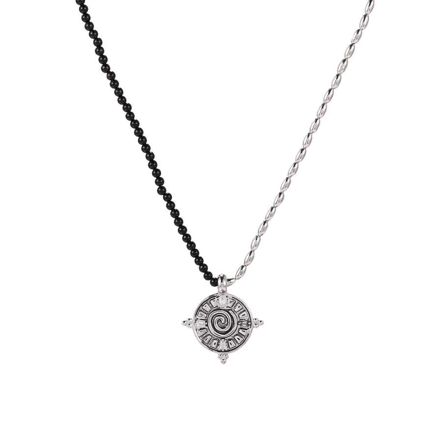 「Three Charms」Solar Meridian the sun crystle beaded necklace