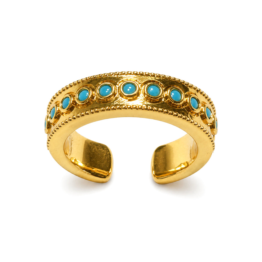 Lotus Within · 18K Gold Vermeil / Rhodium Plated Sterling Silver Starlight Dew Adjustable Open Ring