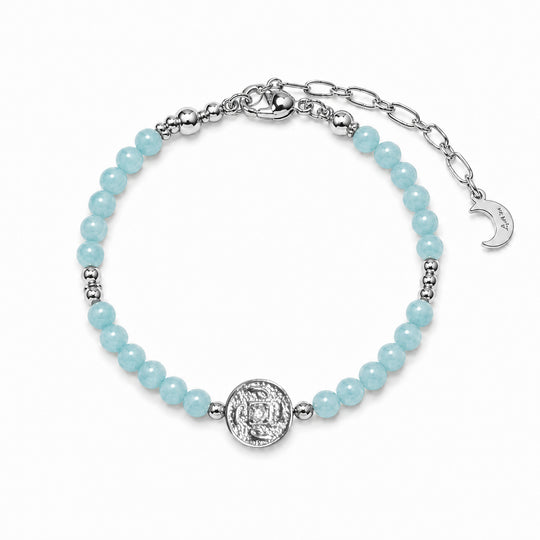 Lotus Within · 18K Gold Vermeil / Rhodium Plated Sterling Silver As You Wish Aquamarine Beaded Bracelet