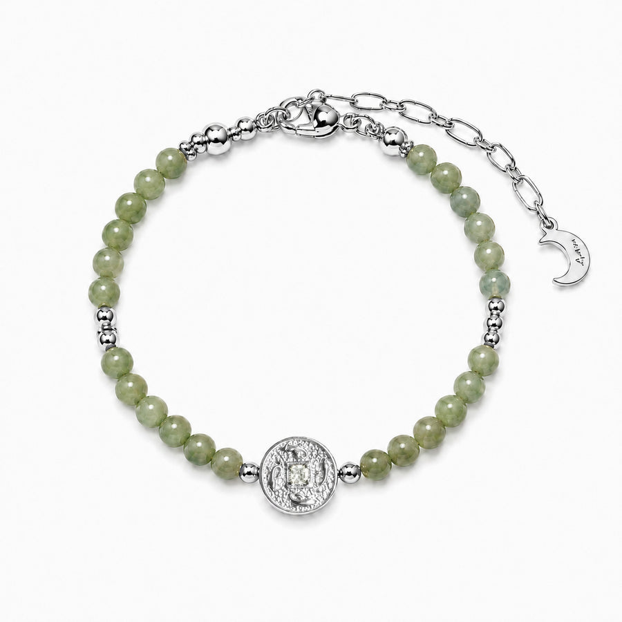 Lotus Within · 18K Gold Vermeil / Rhodium Plated Sterling Silver As You Wish Celadon Nephrite Jade Beaded Bracelet