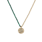 「Three Charms」 Venus Bound the endless love knot crystal beaded necklace