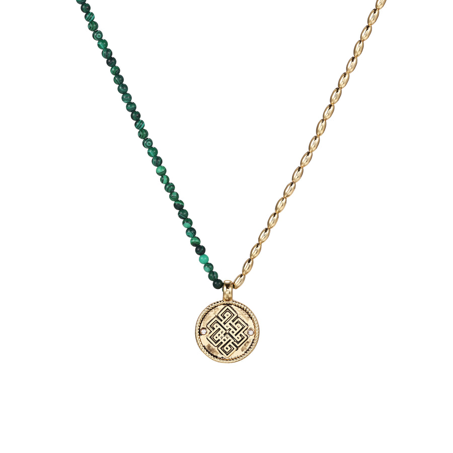 「Three Charms」 Venus Bound the endless love knot crystal beaded necklace