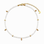 Lotus Within · 18K Gold Vermeil Starlit Moon White Phantom Quartz Choker Necklace & Bracelet