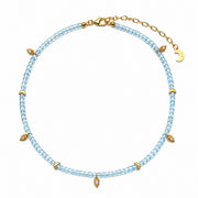 Lotus Within · 18K Gold Vermeil Starlit Moon Blue Topaz Choker Necklace & Bracelet