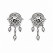 Lotus Within · 18K Gold Vermeil / Rhodium Plated Sterling Silver Lotus Drop Earrings