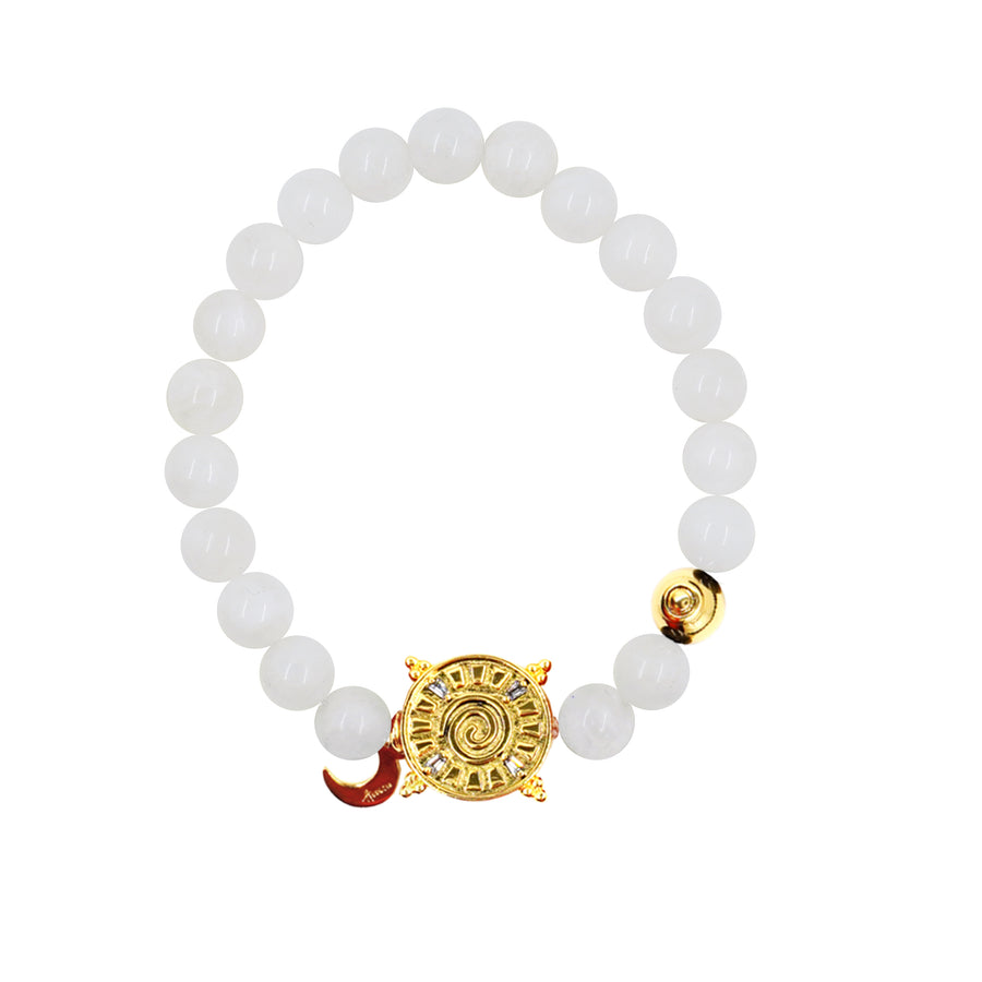 Bo Re Yan「 Bo」 20K gold-plated Crystal Moonstone beaded bracelet