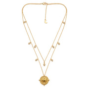 Lotus Within · 18K Gold Vermeil Detachable Double-Layer Lotus Drop Coin Necklace