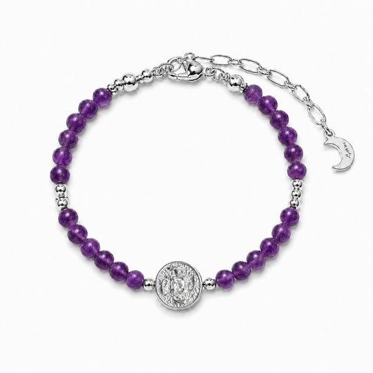 Lotus Within · 18K Gold Vermeil / Rhodium Plated Sterling Silver As You Wish Amethyst Beaded Bracelet