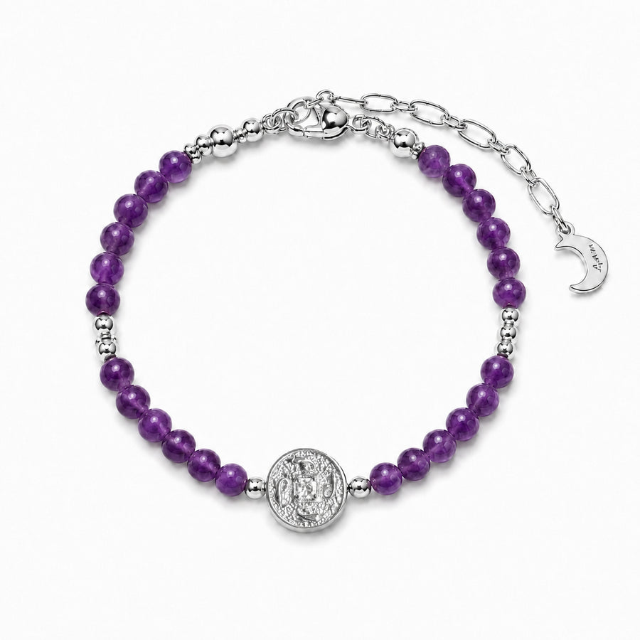 Lotus Within · 18K Gold Vermeil / Rhodium Plated Sterling Silver As You Wish Amethyst Beaded Bracelet