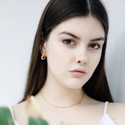 Golden Dune French braid ripple necklace