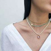 Golden Dune French braid ripple necklace