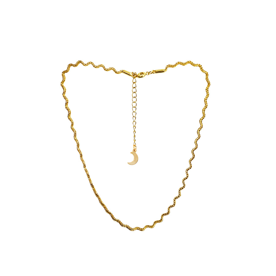 Golden Dune French braid ripple necklace
