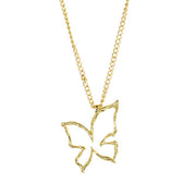 Butterfly Hand Engraved Golden pendant Necklace