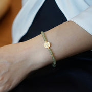 Lotus Within · 18K Gold Vermeil / Rhodium Plated Sterling Silver As You Wish Celadon Nephrite Jade Beaded Bracelet