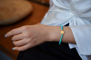 Lotus Within · 18K Gold Vermeil / Rhodium Plated Sterling Silver As You Wish Turquoise Beaded Bracelet