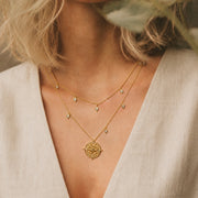 Lotus Within · 18K Gold Vermeil Detachable Double-Layer Lotus Drop Coin Necklace