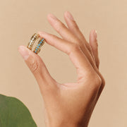 Lotus Within · 18K Gold Vermeil / Rhodium Plated Sterling Silver Starlight Dew Adjustable Open Ring