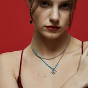 「Three Charms」Solar Meridian the sun crystle beaded necklace