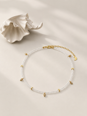 Lotus Within · 18K Gold Vermeil Starlit Moon White Phantom Quartz Choker Necklace & Bracelet