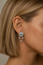 Lotus Within · 18K Gold Vermeil / Rhodium Plated Sterling Silver Lotus Drop Earrings