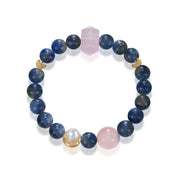 Gentle Release / Lunar Phase& Moon Kyanite Rose Quartz Crystal Bracelet