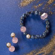 Gentle Release / Lunar Phase& Moon Kyanite Rose Quartz Crystal Bracelet