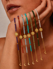 Lotus Within · 18K Gold Vermeil / Rhodium Plated Sterling Silver As You Wish Celadon Nephrite Jade Beaded Bracelet