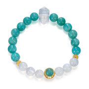 Lunar Whisper /Lunar Phase& Moon Amazonite Moonstone Crystal Bracelet
