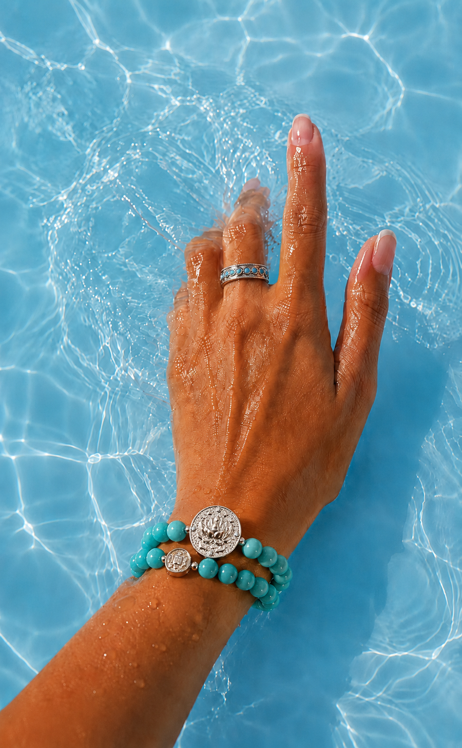 Lotus Within · 18K Gold Vermeil / Rhodium Plated Sterling Silver Starlight Dew Adjustable Open Ring