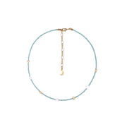 Evil Eye Moon & Heart Gold Vermeil Choker Necklace & Bracelet, Crystal Protection Jewelry