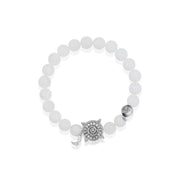 「Three Charms」 Sundial &Lotus&The endless love knot Moonstone beaded bracelet