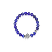 「Three Charms」 Sundial &Lotus&The endless love knot Lapis beaded bracelet