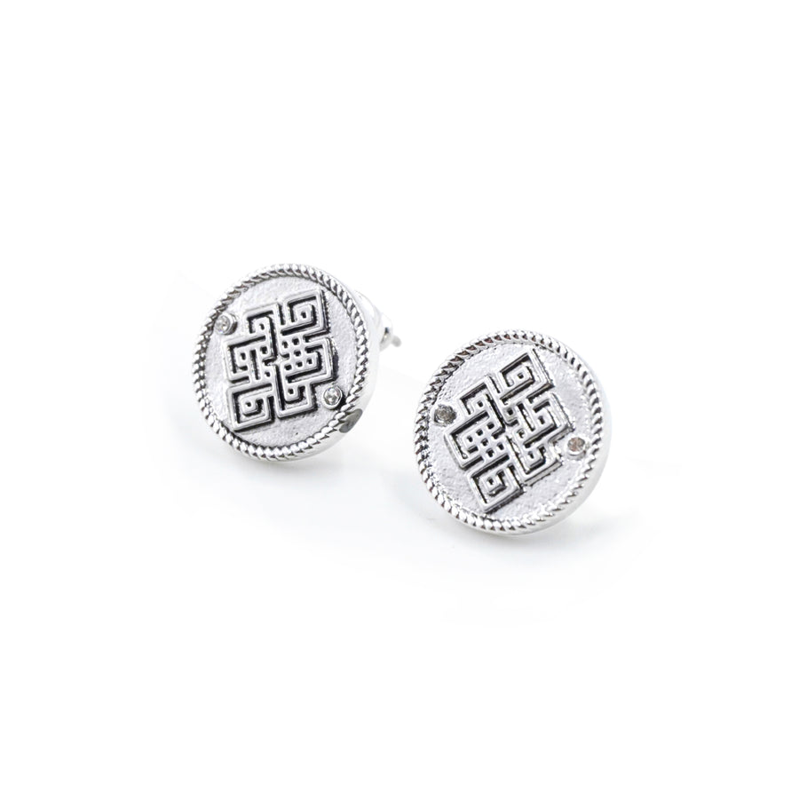 「Three Charms」Venus Bound the endless love knot simple stud earrings