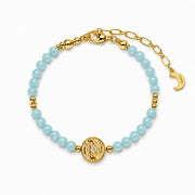 Lotus Within · 18K Gold Vermeil / Rhodium Plated Sterling Silver As You Wish Aquamarine Beaded Bracelet