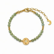 Lotus Within · 18K Gold Vermeil / Rhodium Plated Sterling Silver As You Wish Celadon Nephrite Jade Beaded Bracelet