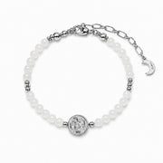 Lotus Within · 18K Gold Vermeil / Rhodium Plated Sterling Silver As You Wish White Nephrite Jade Beaded Bracelet