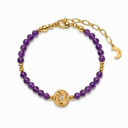 Lotus Within · 18K Gold Vermeil / Rhodium Plated Sterling Silver As You Wish Amethyst Beaded Bracelet