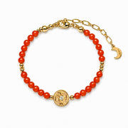 Lotus Within · 18K Gold Vermeil / Rhodium Plated Sterling Silver As You Wish Persimmon Red Nanhong Agate Beaded Bracelet
