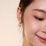 Starry Moon / Lunar Phase Pearl & Moon Crystal Stud Earrings