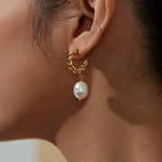 REVERIE Diamond Pearl Spin Earrings & Ear Clips