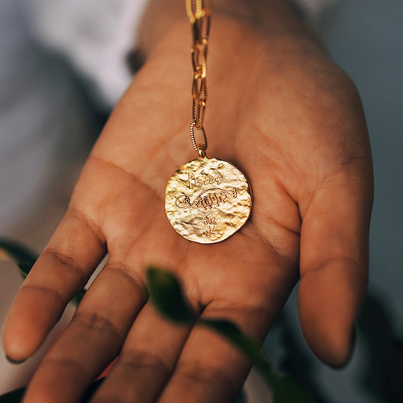 12 CONSTELLATIONS Pisces double-sided customized coin necklace