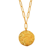 12 CONSTELLATIONS Taurus double-sided customized coin necklace