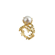 REVERIE Big Pearl Coral Ring