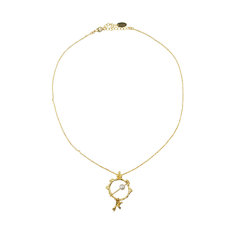LOST IN EDEN'S GARDEN 18K Gold Plated Pearl Pendant Necklace